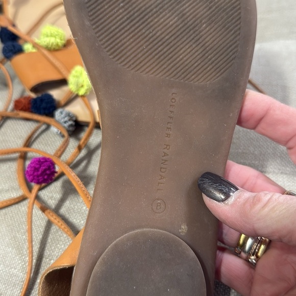 Loeffler Randall Saskia Flat Pom Pom Ankle Wrap Sandal Size 8 - Picture 4 of 6